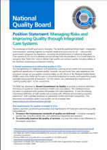National Quality Board: Position Statement: Managing Risks and Improving Quality through Integrated Care Systems